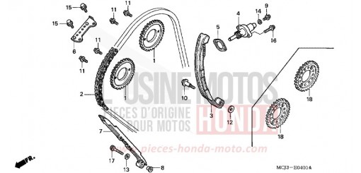 CHAINE A CAMES/TENDEUR CBR900RR2 de 2002